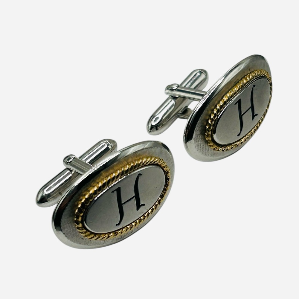 Vintage Swank Initial H Cuff Links